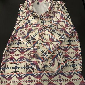 Geometric Patterned Sleeveless Top